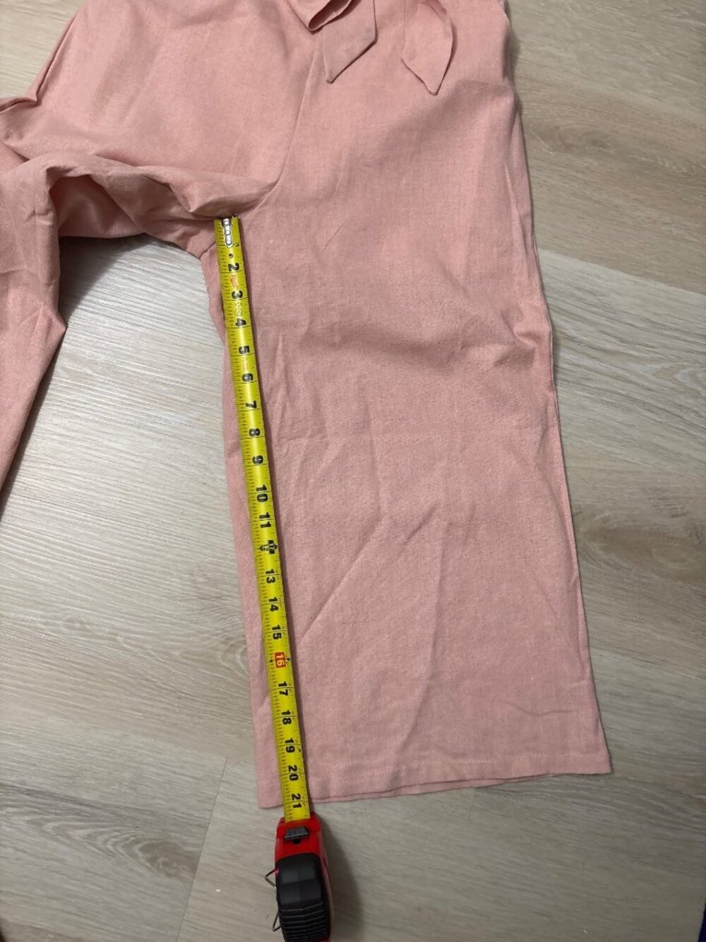 NEW Saints + Secrets Linen Wide-Leg Crop Jumpsuit Ruffle Strapless Blush Small - Picture 3 of 12